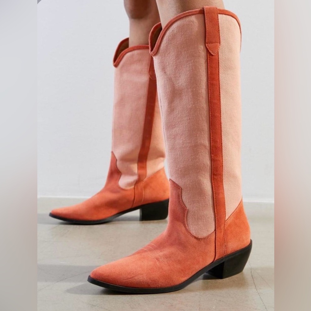 Urban Outfitters Peach Cowboy Boots